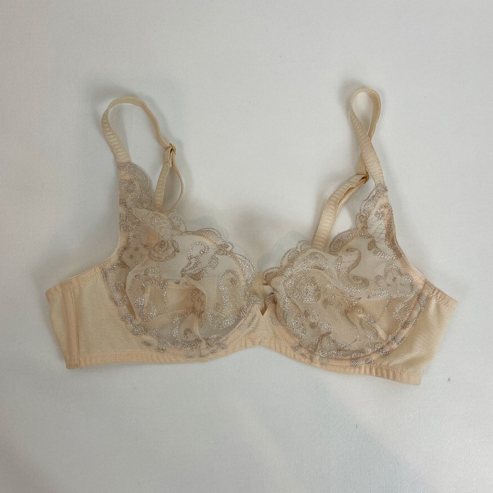 NWOT Soma Night Shimmer Unlined Plunge Bra Beige 34B